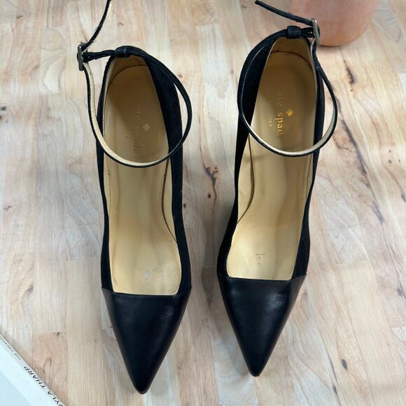 Kate Spade Black Liza Suede Heels - Picture 3 of 4